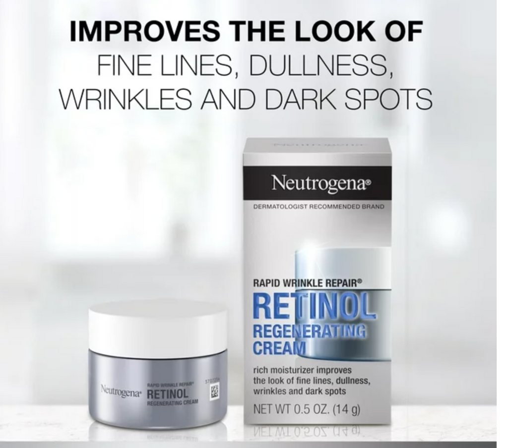 Neutrogena Rapid Wrinkle Repair Retinol Cream, Hyaluronic Acid, 0.5 oz